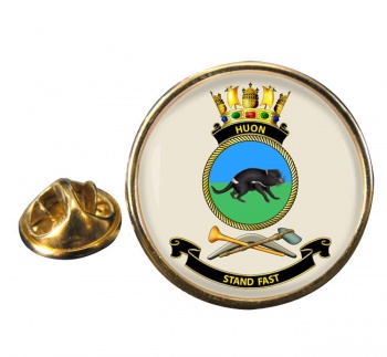 HMAS Huon Round Pin Badge