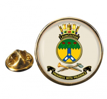 HMAS Launceston Round Pin Badge