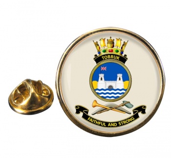HMAS Tobruk Round Pin Badge