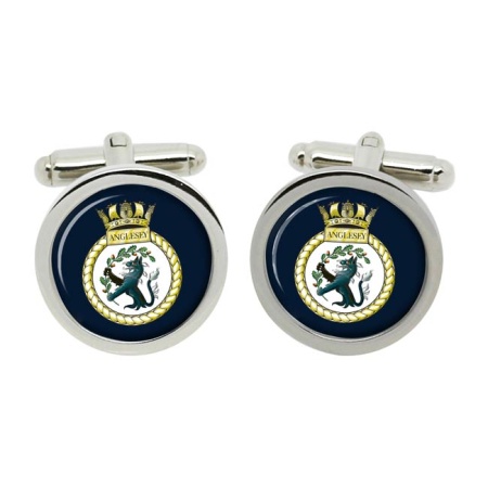 HMS Anglesey, Royal Navy Cufflinks in Box