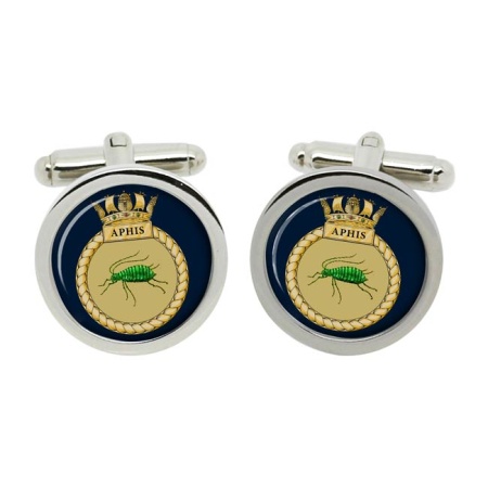 HMS Aphis, Royal Navy Cufflinks in Box