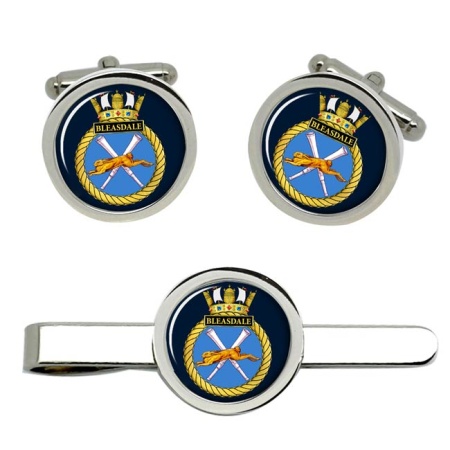 HMS Bleasdale, Royal Navy Cufflink and Tie Clip Set