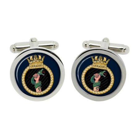 HMS Courageous, Royal Navy Cufflinks in Box