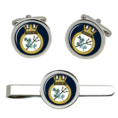 HMS Cromarty, Royal Navy Cufflink and Tie Clip Set