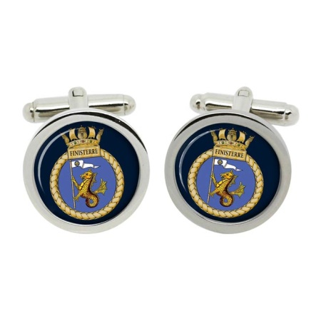 HMS Finisterre, Royal Navy Cufflinks in Box