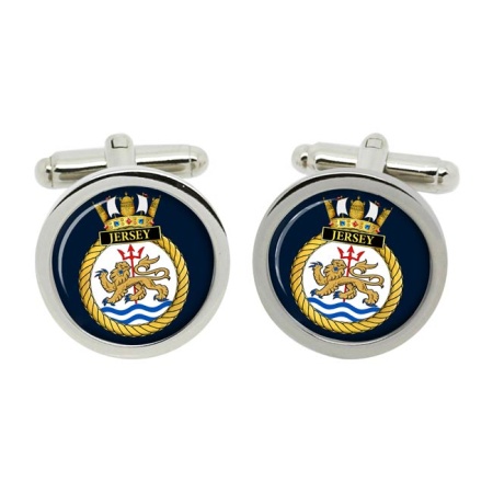 HMS Jersey, Royal Navy Cufflinks in Box