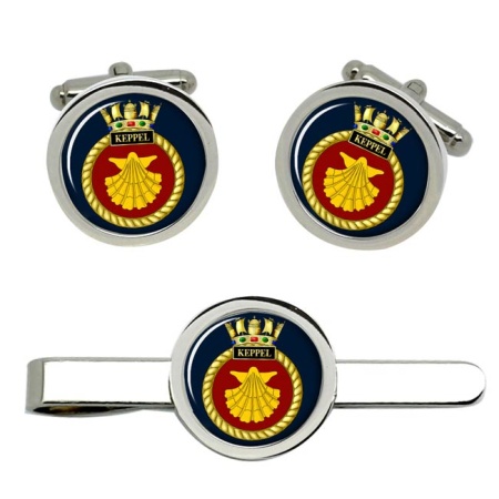HMS Keppel, Royal Navy Cufflink and Tie Clip Set