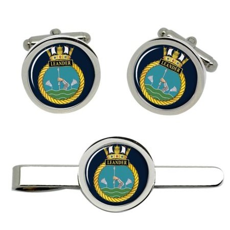 HMS Leander, Royal Navy Cufflink and Tie Clip Set