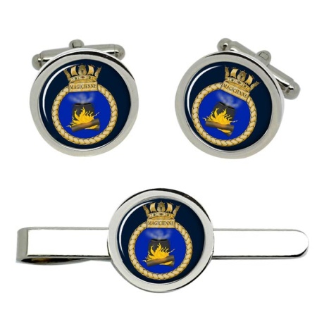 HMS Magicienne, Royal Navy Cufflink and Tie Clip Set
