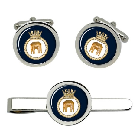 HMS Monmouth, Royal Navy Cufflink and Tie Clip Set