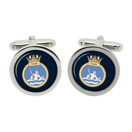 HMS Ocean, Royal Navy Cufflinks in Box