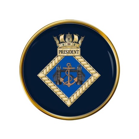 HMS President, Royal Navy Pin Badge