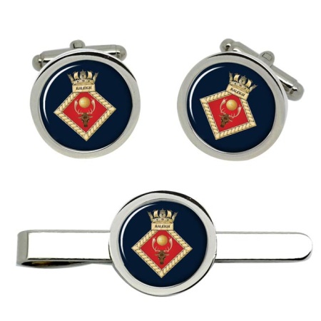 HMS Raleigh, Royal Navy Cufflink and Tie Clip Set