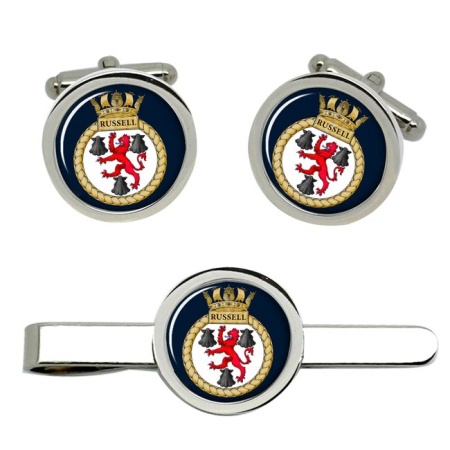 HMS Russell, Royal Navy Cufflink and Tie Clip Set