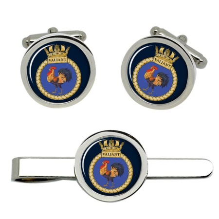 HMS Valiant, Royal Navy Cufflink and Tie Clip Set