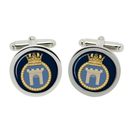 HMS Welcome, Royal Navy Cufflinks in Box