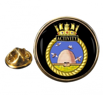 HMS Activity (Royal Navy) Round Pin Badge