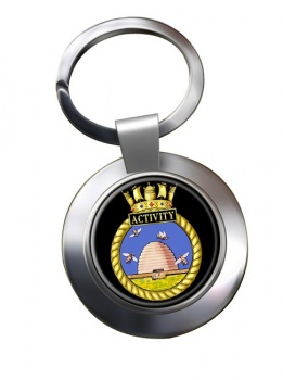 HMS Activity (Royal Navy) Chrome Key Ring