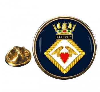 HMS Alacrity (Royal Navy) Round Pin Badge
