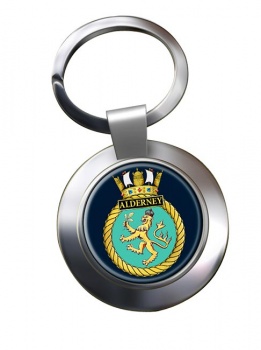 HMS Alderney (Royal Navy) Chrome Key Ring