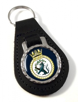 HMS Anglesey (Royal Navy) Leather Key Fob