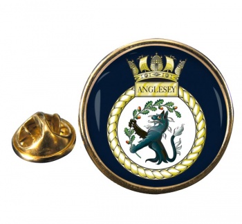 HMS Anglesey (Royal Navy) Round Pin Badge