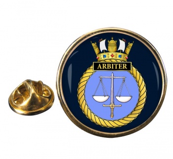 HMS Arbiter (Royal Navy) Round Pin Badge