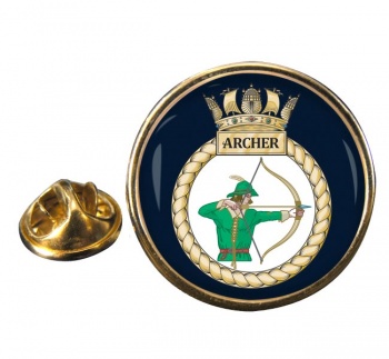 HMS Archer (Royal Navy) Round Pin Badge