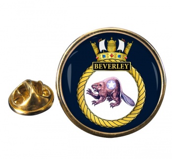 HMS Beverley (Royal Navy) Round Pin Badge