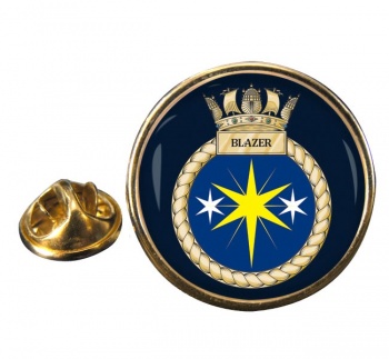 HMS Blazer (Royal Navy) Round Pin Badge