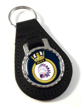 HMS Brave (Royal Navy) Leather Key Fob