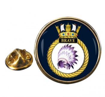 HMS Brave (Royal Navy) Round Pin Badge