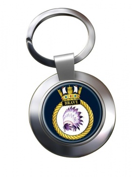 HMS Brave (Royal Navy) Chrome Key Ring