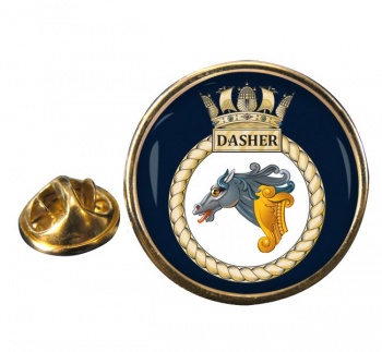 HMS Dasher (Royal Navy) Round Pin Badge