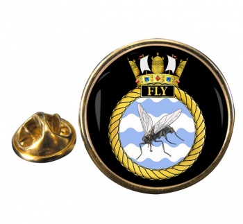 HMS Fly (Royal Navy) Round Pin Badge