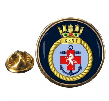 HMS Kent (Royal Navy) Round Pin Badge