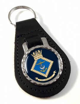 HMNB Portsmouth (Royal Navy) Leather Key Fob