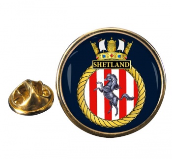 HMS Shetland (Royal Navy) Round Pin Badge