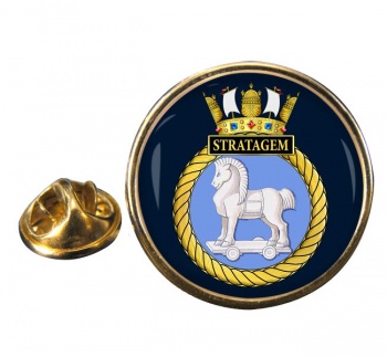 HMS Stratagem (Royal Navy) Round Pin Badge