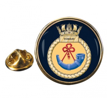 HMS Torbay (Royal Navy) Round Pin Badge