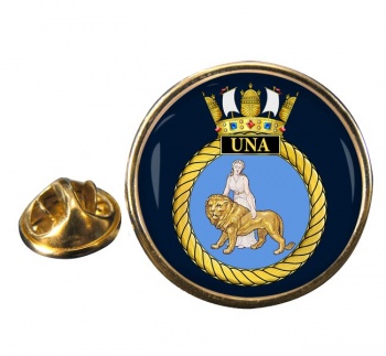 HMS Una (Royal Navy) Round Pin Badge