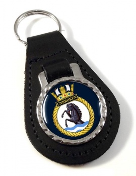 HMS Unbroken (Royal Navy) Leather Key Fob