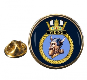 HMS Viking (Royal Navy) Round Pin Badge