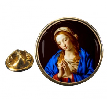 Blessed Virgin Mary Round Pin Badge