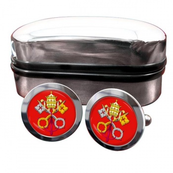 Holy See Coat of Arms Round Cufflinks