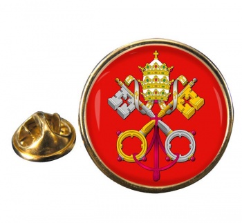 Holy See Coat of Arms Round Pin Badge