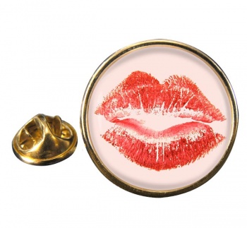 Hot Lips Round Pin Badge