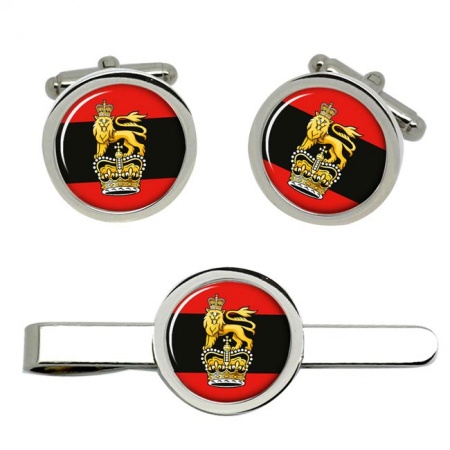 Headquarters Home Command, British Army ER Cufflinks and Tie Clip Set