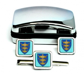 Kingston upon Hull (England) Square Cufflink and Tie Clip Set