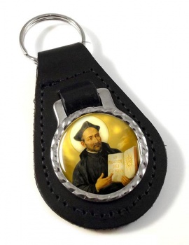 St. Ignatius of Loyola Leather Key Fob